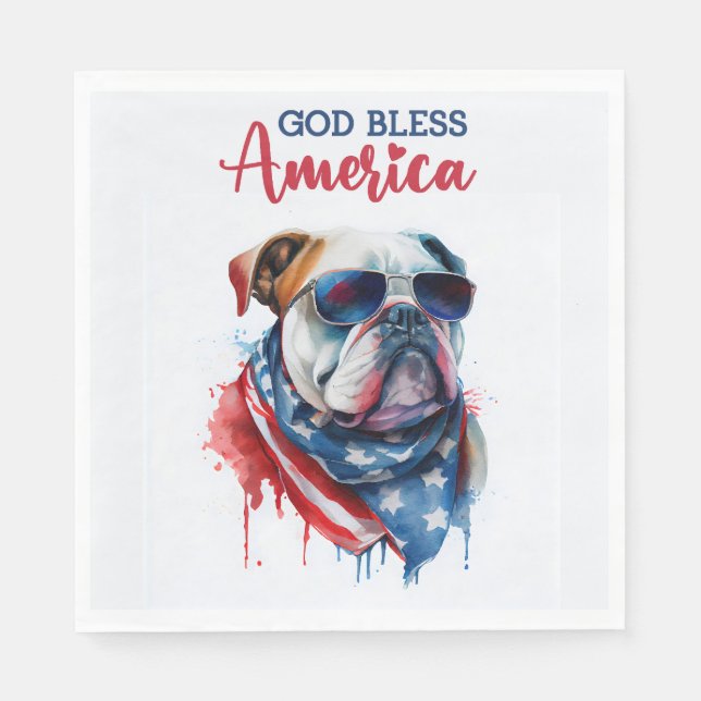 Guardanapo De Papel Cachorro Patriota-Buldogue (Frente)