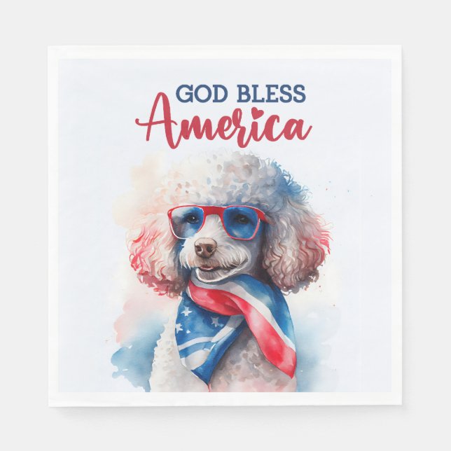Guardanapo De Papel Cachorro Patriota-Poodle (Frente)