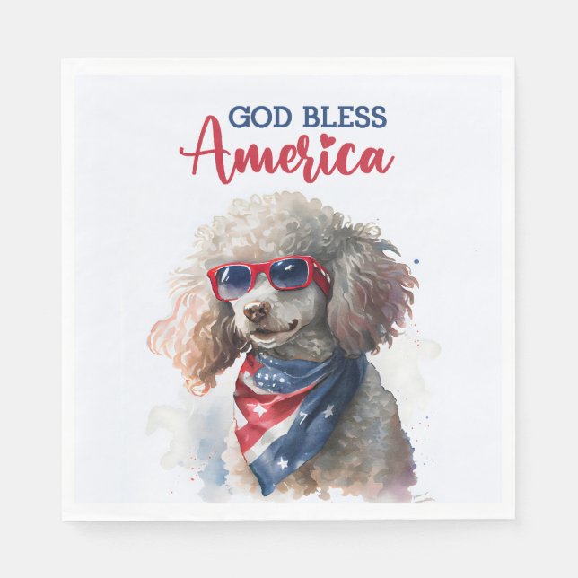 Guardanapo De Papel Cachorro Patriota-Poodle (Frente)
