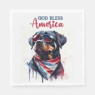 Guardanapo De Papel Cachorro Patriota-Rottweiler