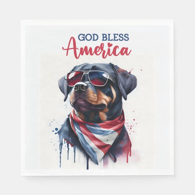 Guardanapo De Papel Cachorro Patriota-Rottweiler (Frente)