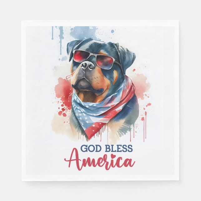 Guardanapo De Papel Cachorro Patriota-Rottweiler (Frente)