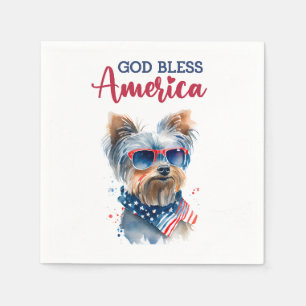 Guardanapo De Papel Cachorro Patriota-Yorkie