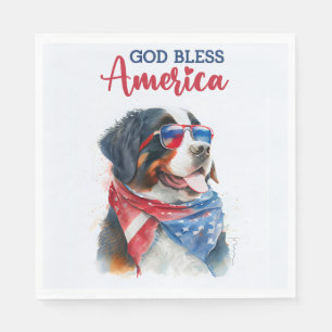 Guardanapo De Papel Cachorro Patriótico-Bernês