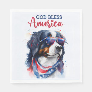 Guardanapo De Papel Cachorro Patriótico-Bernês