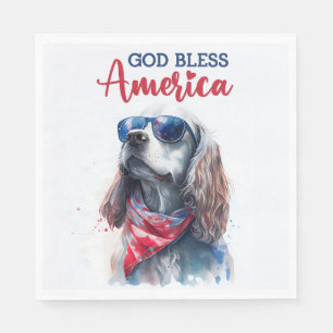 Guardanapo De Papel Cachorro Patriótico-Spaniel