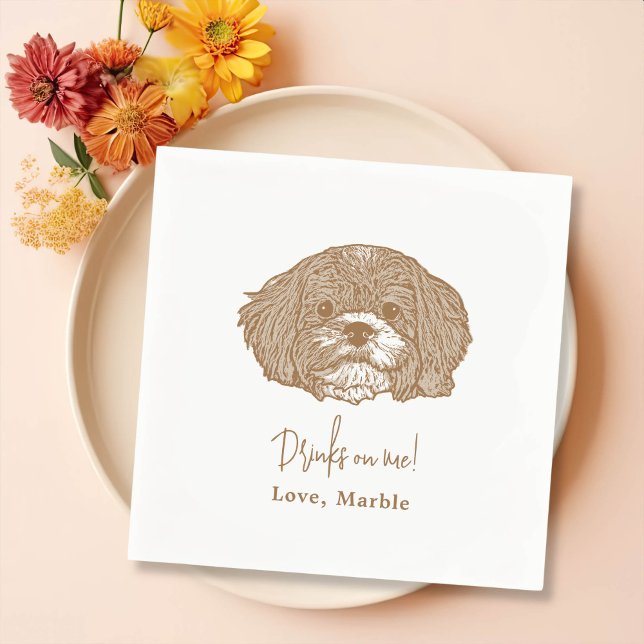 Guardanapo De Papel Cachorro Personalizado Casamento Napkins (Criador carregado)