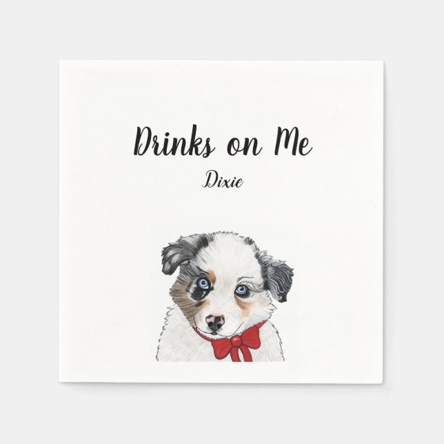Guardanapo De Papel Cachorro Personalizado Napkin (Frente)