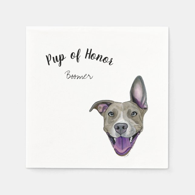 Guardanapo De Papel Cachorro Pitbull Napkins (Frente)