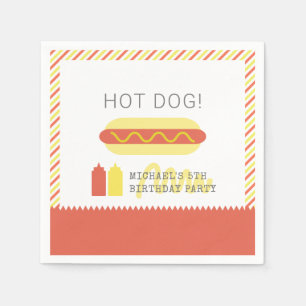 Guardanapo De Papel CACHORRO QUENTE! Aniversário Vermelho e Amarelo M