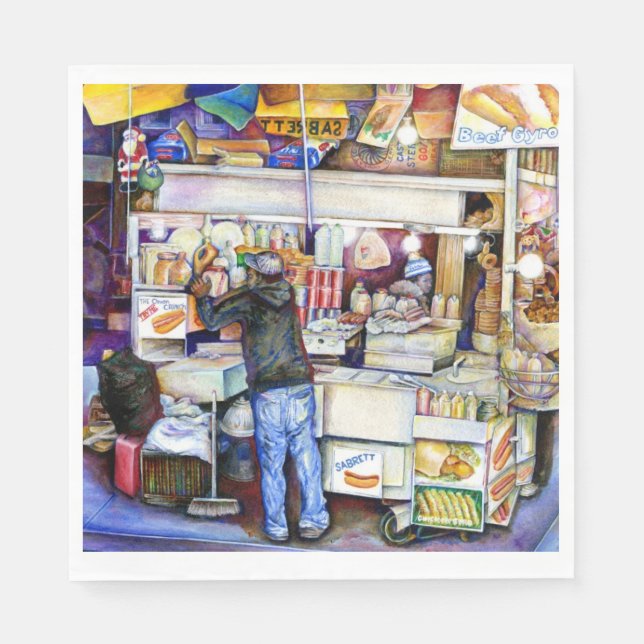 Guardanapo De Papel Cachorro Quente, Nova Iorque (Frente)