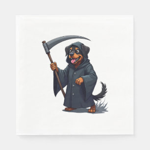 Guardanapo De Papel Cachorro Rottweiler da Grim Reaper