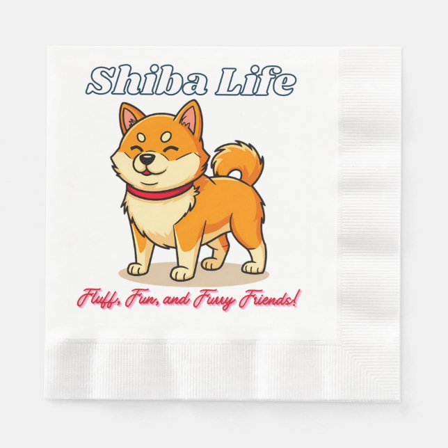 Guardanapo De Papel Cachorro Shiba Inu Mais Feliz (Frente)