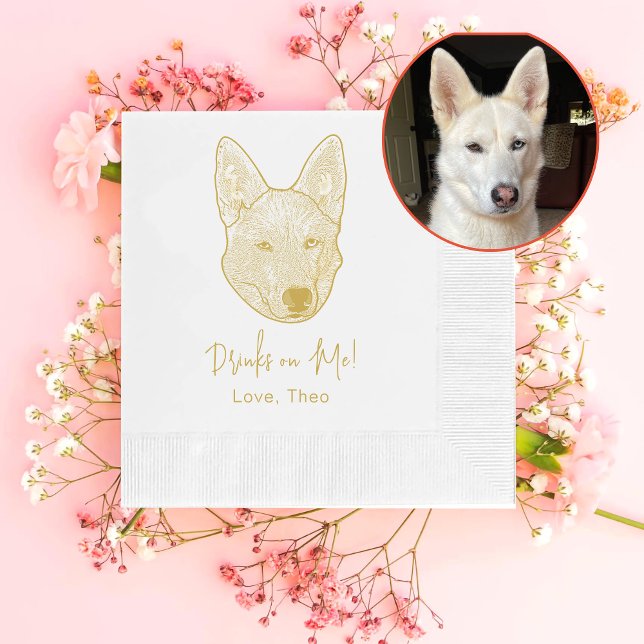 Guardanapo De Papel Cachorro Sibir rouco Bebida Personalizada Em Mim (Criador carregado)