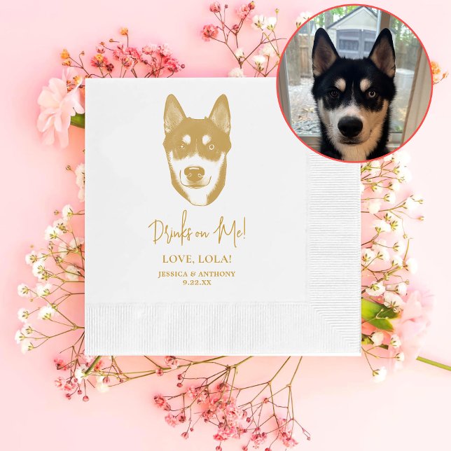 Guardanapo De Papel Cachorro Sibir rouco Bebidas Personalizadas em Mim (Criador carregado)