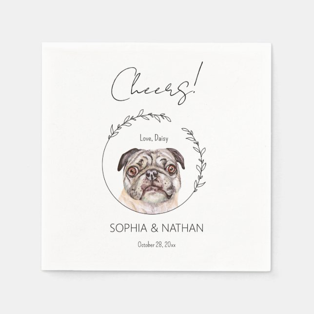 Guardanapo De Papel Cachorro Simples Casamento Cachorro Cachorro Nápol (Frente)