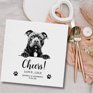 Guardanapo De Papel Cachorro Staffy Desenhando Animações Personalizada