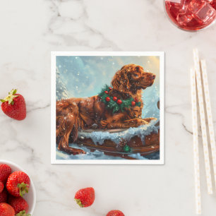 Guardanapo De Papel Cachorro Vermelho Irlandês Festivo