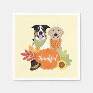 Guardanapo De Papel Cachorros Agradecidos Harvest Pumpkins
