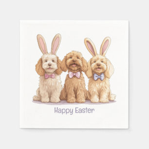 Guardanapo De Papel Cachorros de Goldendoodle felz pascoa