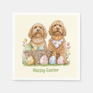 Guardanapo De Papel Cachorros de Goldendoodle felz pascoa