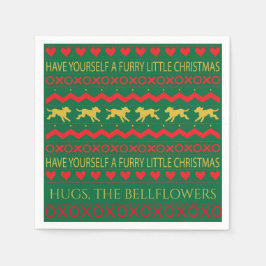 Guardanapo De Papel Cachorros Pequenos de Fúria de Natal