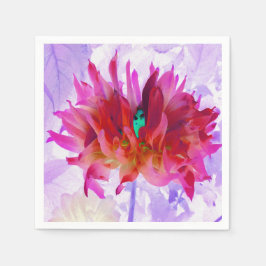 Guardanapo De Papel Cactus Dahlia Vermelho e Rosa Quente