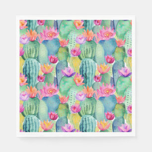 Guardanapo De Papel Cactus Flower Watercolor Art Desert Colorida Color