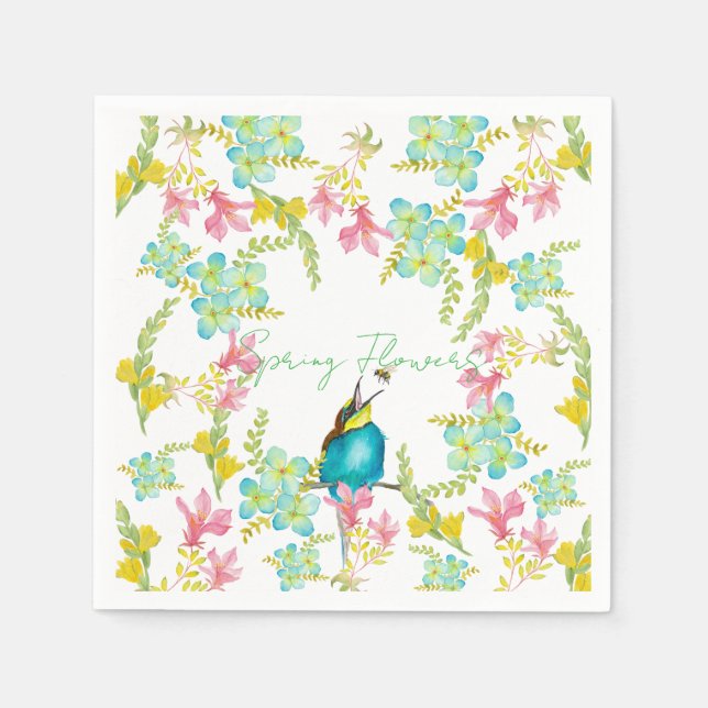 Guardanapo De Papel Cadeado de flores de primavera (Frente)