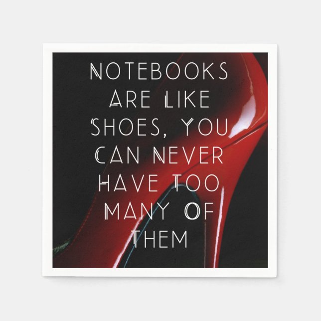 Guardanapo De Papel Cadernos Red Heels são como sapatos lenços de pape (Frente)