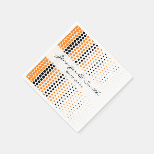 Guardanapo De Papel Cádmio - Laranja e Bolinhas preta