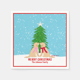 Guardanapo De Papel Cães de Natal Neves Personalizados Napkins