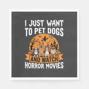 Guardanapo De Papel Cães engraçados de Halloween Vetor de filmes de te