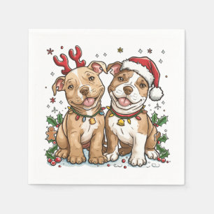 Guardanapo De Papel Cães Pit Bull de Natal