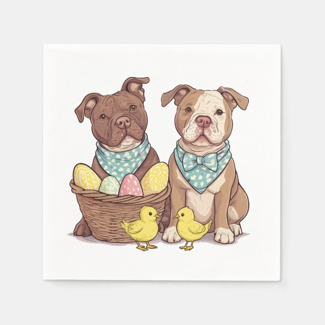 Guardanapo De Papel Cães Touro-páscoa (Frente)