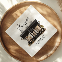 Guardanapo De Papel Café Bébé Black & White Bon Appétit Chá de fraldas