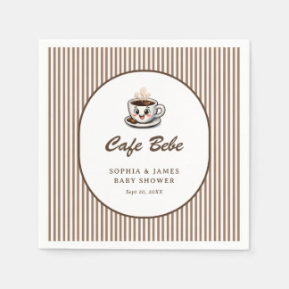 Guardanapo De Papel Café Bebê Cute Listrado Churrasco de Chá de Bebê