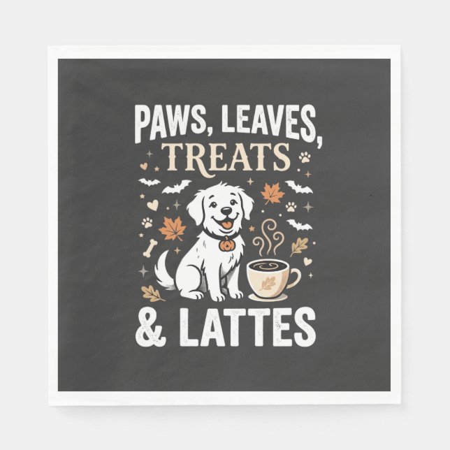 Guardanapo De Papel Café com Tema de Cachorro Outono Halloween (Frente)