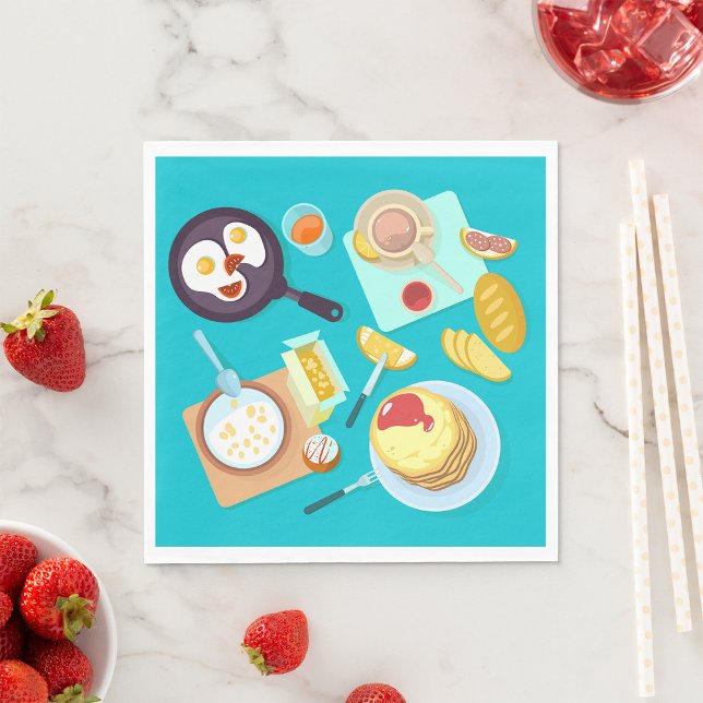 Guardanapo De Papel Café da Manhã Delicioso Panquecas Ovos Café (Criador carregado)