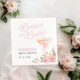Guardanapo De Papel Café da Manhã Floral com Laço Rosa e Espumante Chá