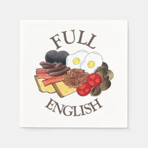 Guardanapo De Papel Café da manhã inglês do cheio Reino Unido - Sala d