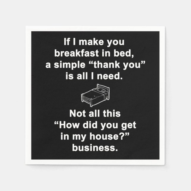 Guardanapo De Papel Café da manhã na cama (Frente)