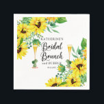 Guardanapo De Papel Café da Manhã Nupcial & Chuveiro de Bolhas Boho Gi<br><div class="desc">Clássico e moderno estilo ensolarado girassóis e eucalipto e outros verdejantes design "Café da Manhã Nupcial e Bolhas" em um fundo branco editável.</div>