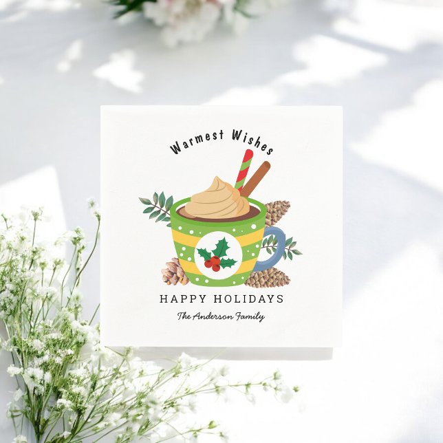 Guardanapo De Papel Café da Natal, Chocolate Verde, Branco (Criador carregado)