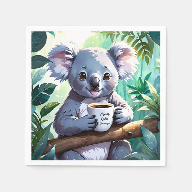 Guardanapo De Papel Café da Selva de Cozy Koala (Frente)