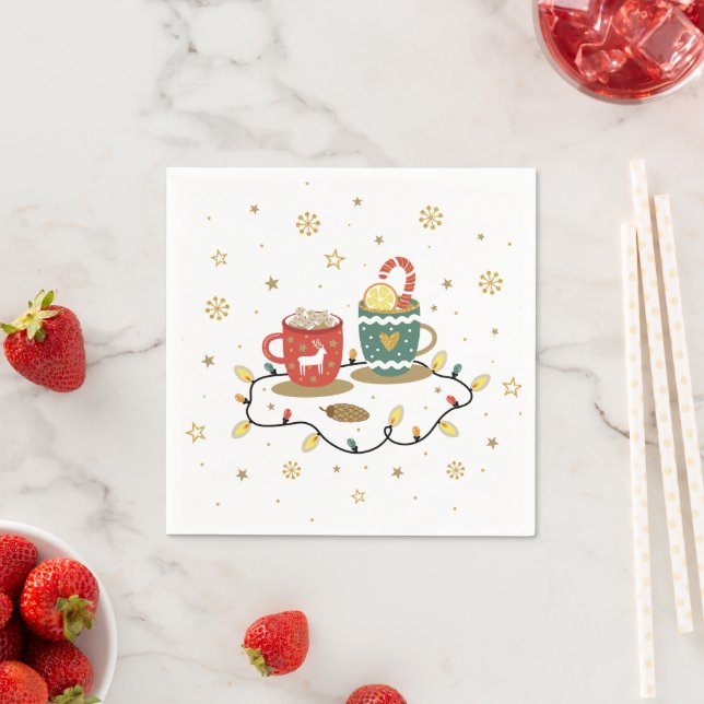 Guardanapo De Papel Café de Natal Dourado (Insitu)