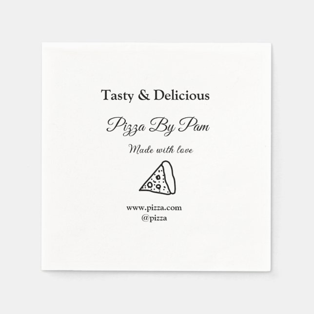 Guardanapo De Papel Café de pizza desagradável feito com amor adicione (Frente)