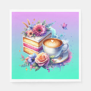 Guardanapo De Papel Café e Bolo Aniversário do Melhor Amigo