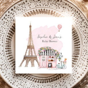 Guardanapo De Papel Café francês Bonjour Bebe Paris Tea Chá de fraldas
