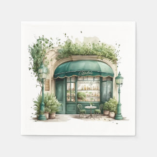 Guardanapo De Papel Café francês estético, Vintage,
